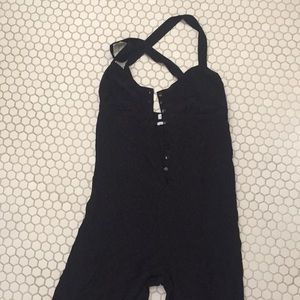 black satin jumpsuit